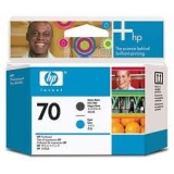 Оригинальный картридж HP C9404A матово чёрная и голубая печатающая головка №70